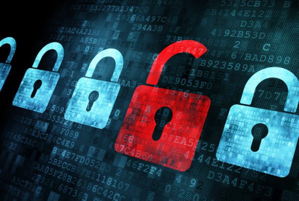 Blog - Security concept: Lock on digital screen
