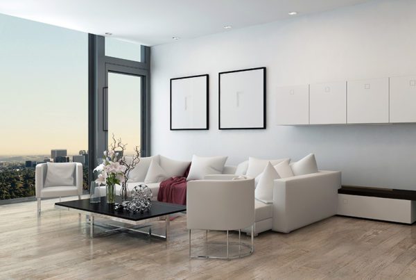 Blog - High Rise Condo Modern Living Room With Large Window Looking Over the City