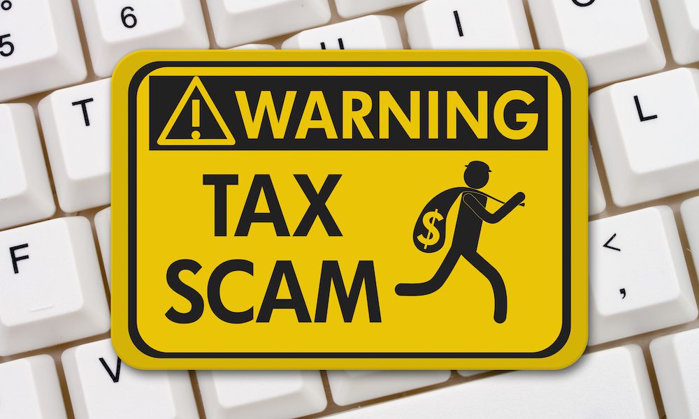 Tax scam warning sign